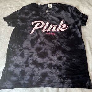 EUC Women’s Pink by Victoria’s Secret Tie Dye Campus T Shirt Size Large